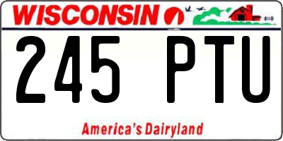 WI license plate 245PTU
