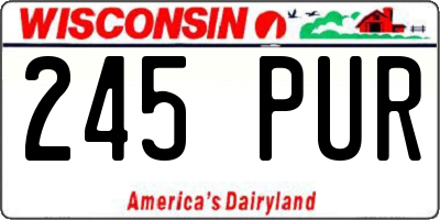 WI license plate 245PUR