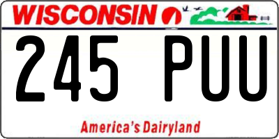 WI license plate 245PUU