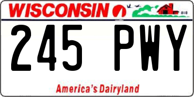 WI license plate 245PWY