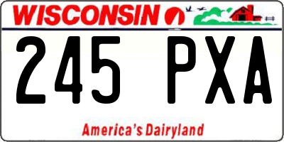 WI license plate 245PXA