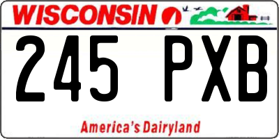 WI license plate 245PXB