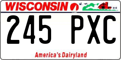 WI license plate 245PXC