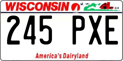 WI license plate 245PXE