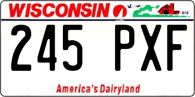 WI license plate 245PXF