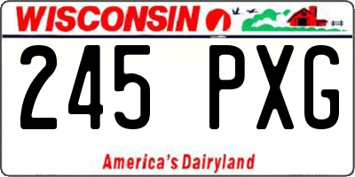 WI license plate 245PXG