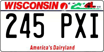 WI license plate 245PXI