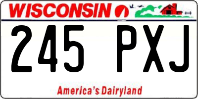 WI license plate 245PXJ