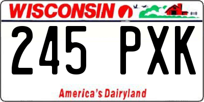 WI license plate 245PXK