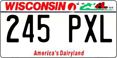 WI license plate 245PXL
