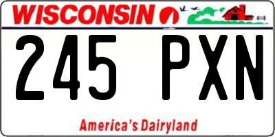 WI license plate 245PXN