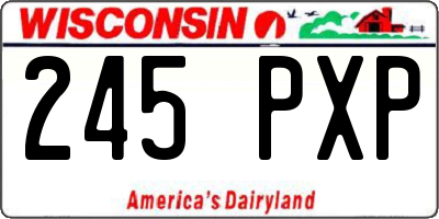 WI license plate 245PXP