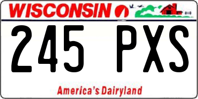WI license plate 245PXS