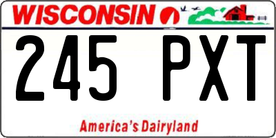 WI license plate 245PXT