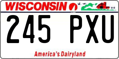 WI license plate 245PXU