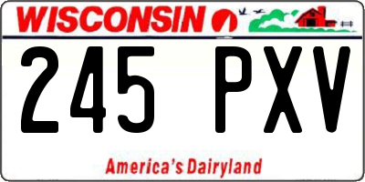 WI license plate 245PXV