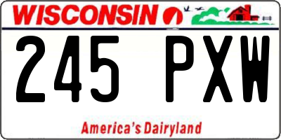 WI license plate 245PXW