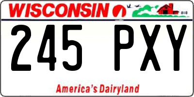 WI license plate 245PXY