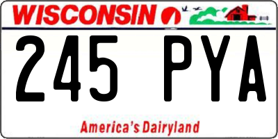 WI license plate 245PYA