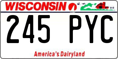 WI license plate 245PYC