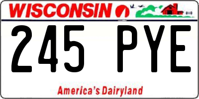 WI license plate 245PYE