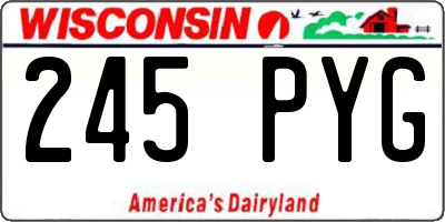WI license plate 245PYG