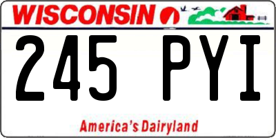WI license plate 245PYI