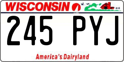 WI license plate 245PYJ