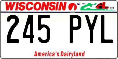 WI license plate 245PYL