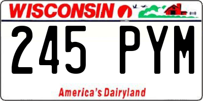 WI license plate 245PYM