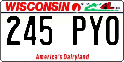 WI license plate 245PYO