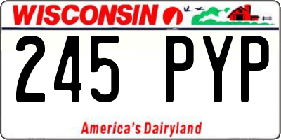 WI license plate 245PYP