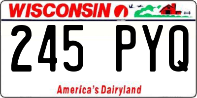 WI license plate 245PYQ