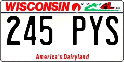 WI license plate 245PYS