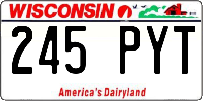 WI license plate 245PYT