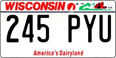WI license plate 245PYU