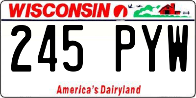WI license plate 245PYW