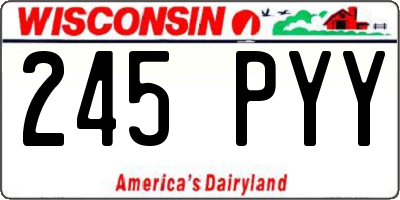 WI license plate 245PYY