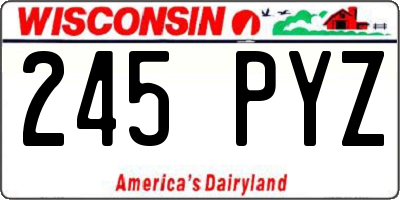 WI license plate 245PYZ