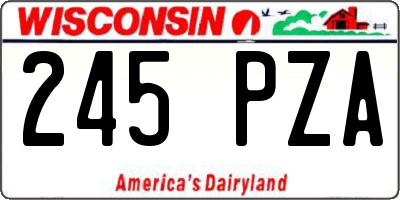 WI license plate 245PZA