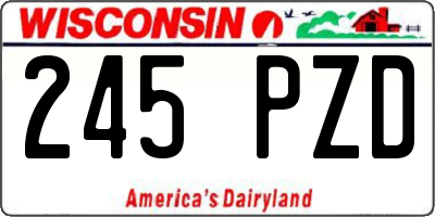 WI license plate 245PZD