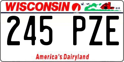 WI license plate 245PZE