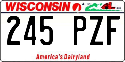 WI license plate 245PZF
