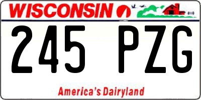 WI license plate 245PZG