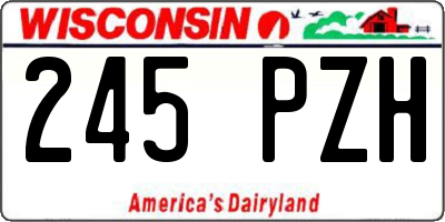 WI license plate 245PZH