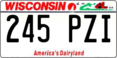 WI license plate 245PZI