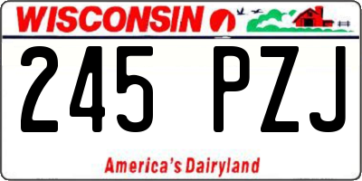 WI license plate 245PZJ
