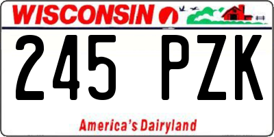 WI license plate 245PZK