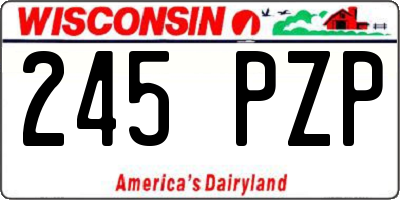 WI license plate 245PZP