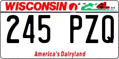 WI license plate 245PZQ